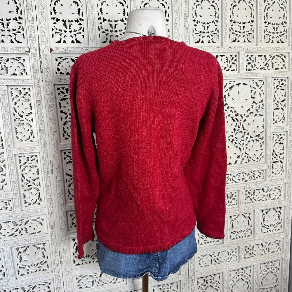 Vtg Victoria Jones Holiday Angel Cherub Christmas Tree Gifts Sweater Sz Petite S View 5